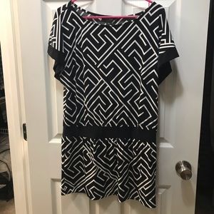 White House Black Market M black and white dress